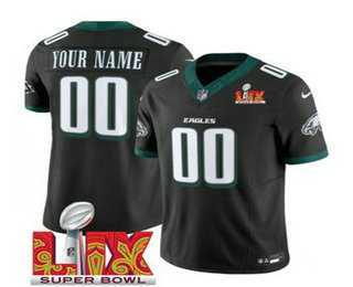 Men & Women & Youth Philadelphia Eagles Customized Black 2025 Super Bowl LIX FUSE Vapor Limited Jersey,We sell and wholesale Men & Women & Youth Philadelphia Eagles Customized Black 2025 Super Bowl LIX FUSE Vapor Limited Jersey on line form chian!